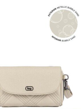 New Lug Vault Matte Luxe VL RFID Convertible Crossbody in Metallic Bubble Sand